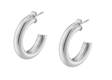 Σκουλαρίκια Κρίκοι 25x5mm Από Ατσάλι AS41809 - AMOR AMOR - 