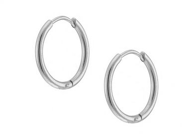 Σκουλαρίκια Κρίκοι 2x12 mm Από Ατσάλι AS48636 - AMOR AMOR - 