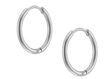Σκουλαρίκια Κρίκοι 2x14 mm Από Ατσάλι Ασημί AS48637 - AMOR AMOR - 