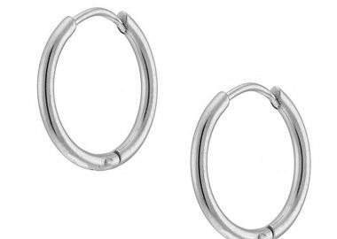 Σκουλαρίκια Κρίκοι 2x16 mm Από Ατσάλι AS48638 - AMOR AMOR - 