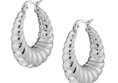 Σκουλαρίκια Κρίκοι 30 mm Από Ατσάλι AS46044 - AMOR AMOR - 