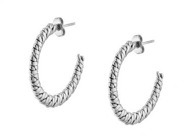 Σκουλαρίκια Κρίκοι 30mm Από Ατσάλι AS47992 - AMOR AMOR - 