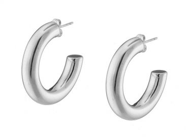 Σκουλαρίκια Κρίκοι 30x5mm Από Ατσάλι AS41811 - AMOR AMOR - 