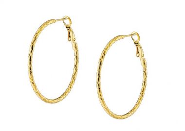 Σκουλαρίκια Κρίκοι 35mm Από Ατσάλι Επιχρυσωμένο 24Κ AS47959 - AMOR AMOR - 