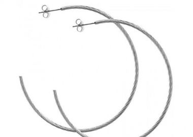 Σκουλαρίκια Κρίκοι Από Ανοξείδωτο Ατσάλι AS47636 - AMOR AMOR - 