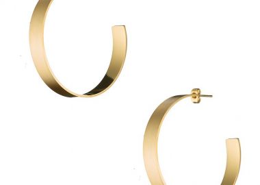 Σκουλαρίκια Κρίκοι Από Ανοξείδωτο Ατσάλι Επιχρυσωμένο AS42389 - AMOR AMOR - 