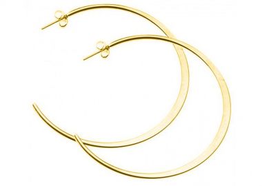 Σκουλαρίκια Κρίκοι Από Ανοξείδωτο Ατσάλι Επιχρυσωμένο AS47623 - AMOR AMOR - 