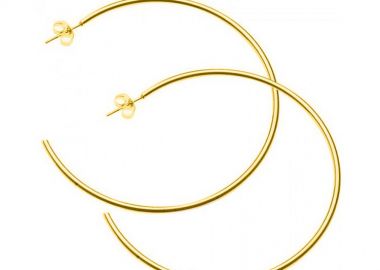 Σκουλαρίκια Κρίκοι Από Ανοξείδωτο Ατσάλι Επιχρυσωμένο AS47627 - AMOR AMOR - 