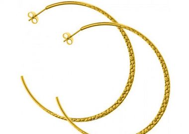 Σκουλαρίκια Κρίκοι Από Ανοξείδωτο Ατσάλι Επιχρυσωμένο AS47634 - AMOR AMOR - 