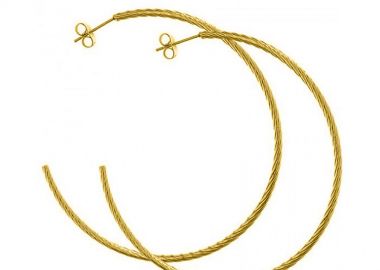 Σκουλαρίκια Κρίκοι Από Ανοξείδωτο Ατσάλι Επιχρυσωμένο AS47637 - AMOR AMOR - 