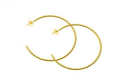 Σκουλαρίκια Κρίκοι Από Ανοξείδωτο Ατσάλι Επιχρυσωμένο AS47643 - AMOR AMOR - 