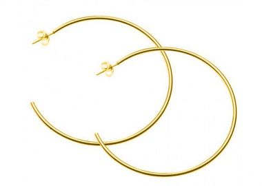 Σκουλαρίκια Κρίκοι Από Ανοξείδωτο Ατσάλι Επιχρυσωμένο AS47651 - AMOR AMOR - 