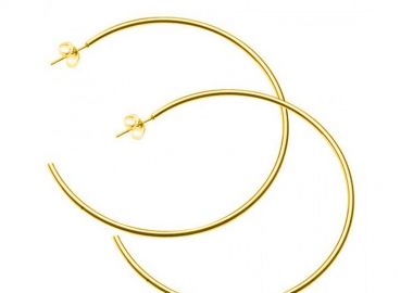 Σκουλαρίκια Κρίκοι Από Ανοξείδωτο Ατσάλι Επιχρυσωμένο AS47654 - AMOR AMOR - 