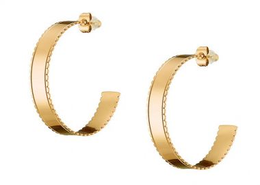 Σκουλαρίκια Κρίκοι Από Ανοξείδωτο Ατσάλι Επιχρυσωμένο AS47722 - AMOR AMOR - 