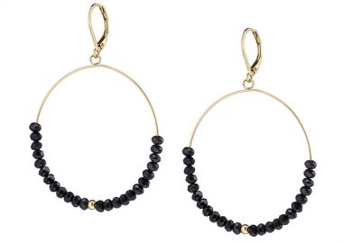 Σκουλαρίκια Κρίκοι Από Ανοξείδωτο Ατσάλι Επιχρυσωμένο Με Swarovski AS47767 - AMOR AMOR - 