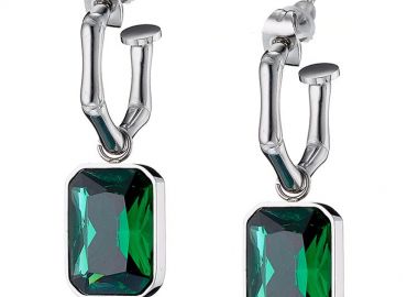 Σκουλαρίκια Κρίκοι Από Ανοξείδωτο Ατσάλι Με Swarovski AS47751 - AMOR AMOR - 