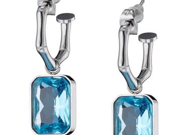 Σκουλαρίκια Κρίκοι Από Ανοξείδωτο Ατσάλι Με Swarovski AS47754 - AMOR AMOR - 