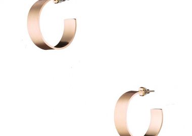 Σκουλαρίκια Κρίκοι Από Ανοξείδωτο Ατσάλι Ροζ Επιχρυσωμένο AS42393 - AMOR AMOR - 