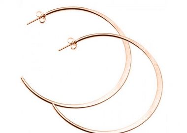 Σκουλαρίκια Κρίκοι Από Ανοξείδωτο Ατσάλι Ροζ Επιχρυσωμένο AS47624 - AMOR AMOR - 