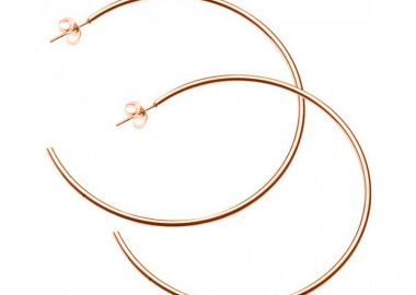 Σκουλαρίκια Κρίκοι Από Ανοξείδωτο Ατσάλι Ροζ Επιχρυσωμένο AS47628 - AMOR AMOR - 