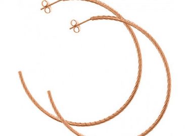 Σκουλαρίκια Κρίκοι Από Ανοξείδωτο Ατσάλι Ροζ Επιχρυσωμένο AS47638 - AMOR AMOR - 