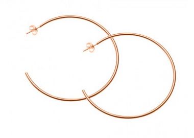 Σκουλαρίκια Κρίκοι Από Ανοξείδωτο Ατσάλι Ροζ Επιχρυσωμένο AS47648 - AMOR AMOR - 