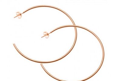 Σκουλαρίκια Κρίκοι Από Ανοξείδωτο Ατσάλι Ροζ Επιχρυσωμένο AS47652 - AMOR AMOR - 