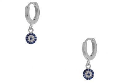 Σκουλαρίκια Κρίκοι Από Ασήμι 925 Ματάκι Στόχος Με Ζιργκόν PS48753 - AMOR AMOR - 