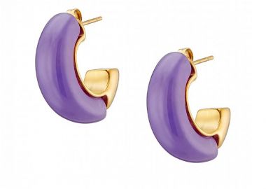 Σκουλαρίκια Κρίκοι Από Ατσάλι Επιχρυσωμένο 24Κ AS40160 - AMOR AMOR - 