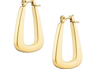 Σκουλαρίκια Κρίκοι Από Ατσάλι Επιχρυσωμένο 24Κ AS47858 - AMOR AMOR - 