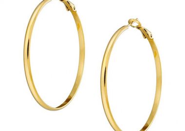 Σκουλαρίκια Κρίκοι Από Ατσάλι Επιχρυσωμένο 24Κ AS47878 - AMOR AMOR - 