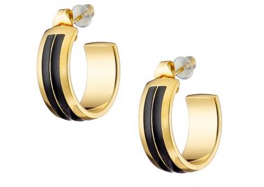 Σκουλαρίκια Κρίκοι Από Ατσάλι Επιχρυσωμένο AS48871 - AMOR AMOR - 