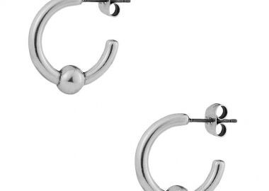 Σκουλαρίκια Κρίκοι Από Ορείχαλκο Επαργυρωμένο PF42409 - AMOR AMOR - 