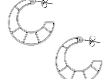 Σκουλαρίκια Κρίκοι Από Ορείχαλκο Επαργυρωμένο PF42454 - AMOR AMOR - 