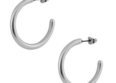 Σκουλαρίκια Κρίκοι Από Ορείχαλκο Επαργυρωμένο PF42456 - AMOR AMOR - 