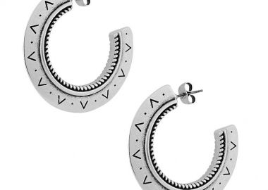 Σκουλαρίκια Κρίκοι Από Ορείχαλκο Επαργυρωμένο PF42458 - AMOR AMOR - 