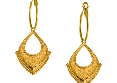 Σκουλαρίκια Κρίκοι Από Ορείχαλκο Επιχρυσωμένο 24Κ AA47152 - AMOR AMOR - 