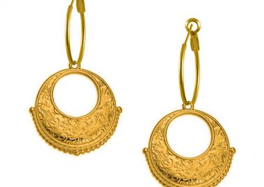 Σκουλαρίκια Κρίκοι Από Ορείχαλκο Επιχρυσωμένο 24Κ AA47183 - AMOR AMOR - 