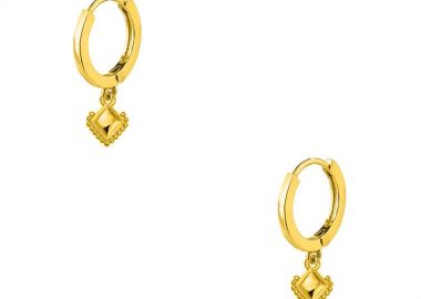 Σκουλαρίκια Κρίκοι Από Ορείχαλκο Επιχρυσωμένο 24K AA48033 - AMOR AMOR - 