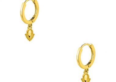 Σκουλαρίκια Κρίκοι Από Ορείχαλκο Επιχρυσωμένο 24K AA48041 - AMOR AMOR - 