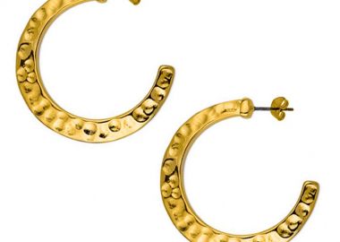 Σκουλαρίκια Κρίκοι Από Ορείχαλκο Επιχρυσωμένο 24Κ PF47446 - AMOR AMOR - 