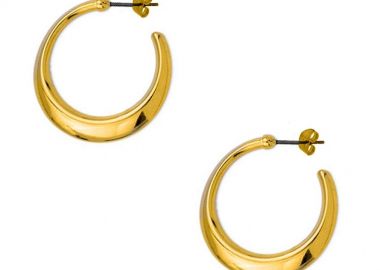 Σκουλαρίκια Κρίκοι Από Ορείχαλκο Επιχρυσωμένο 24Κ PF47448 - AMOR AMOR - 