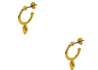 Σκουλαρίκια Κρίκοι Από Ορείχαλκο Επιχρυσωμένο 24Κ PF47470 - AMOR AMOR - 