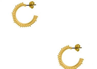 Σκουλαρίκια Κρίκοι Από Ορείχαλκο Επιχρυσωμένο 24Κ PF47669 - AMOR AMOR - 