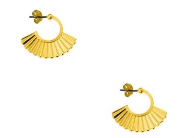 Σκουλαρίκια Κρίκοι Από Ορείχαλκο Επιχρυσωμένο 24Κ PF48585 - AMOR AMOR - 