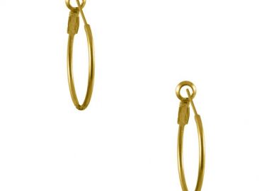 Σκουλαρίκια Κρίκοι Από Ορείχαλκο Επιχρυσωμένο PF49917 - AMOR AMOR - 