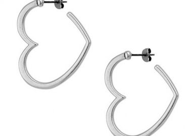 Σκουλαρίκια Κρίκοι Από Ορείχαλκο Καρδιά PF47439 - AMOR AMOR - 