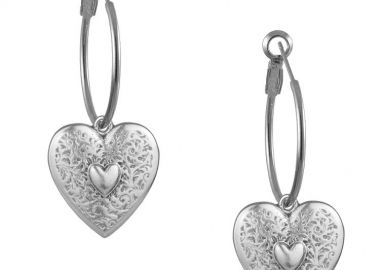 Σκουλαρίκια Κρίκοι Από Ορείχαλκο Με Καρδιά AA40297 - AMOR AMOR - 