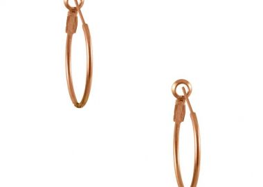 Σκουλαρίκια Κρίκοι Από Ορείχαλκο Ροζ Επιχρυσωμένο PF49918 - AMOR AMOR - 