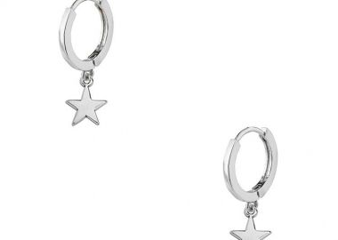 Σκουλαρίκια Κρίκοι Με Αστέρια Από Ορείχαλκο AA48016 - AMOR AMOR - 